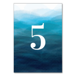 Ocean Waves Waterverf Trouwtafel Aantal Kaarten