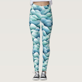 Ocean Waves Waterverf Turquoise Patroon Leggings