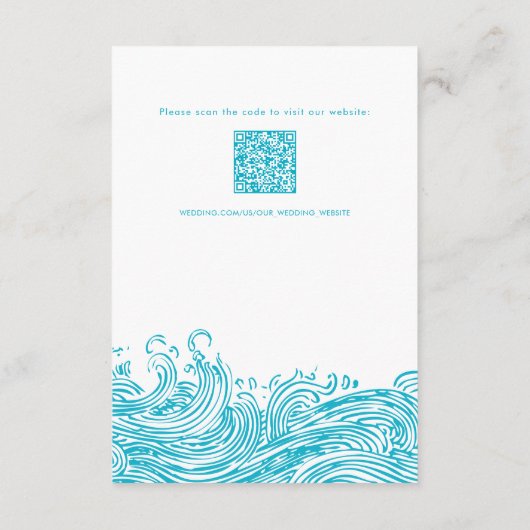Ocean Waves Wedding Details Hotel Info QR code Informatiekaartje (Achterkant)