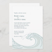 Ocean Waves Wedding Invitations Kaart (Voorkant / Achterkant)