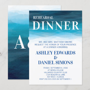 Ocean Waves Wedding Rehearsal Dinner Uitnodiging