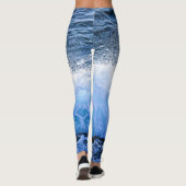 Ocean Waves Zee Coastal Aqua Nautical Beach Zee Leggings (Achterkant)