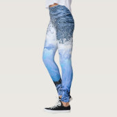 Ocean Waves Zee Coastal Aqua Nautical Beach Zee Leggings (Links)