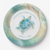 Ocean Waves Zee Turtle Baby shower Paper Bord (Voorkant)
