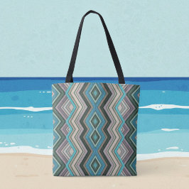 Ocean Waves Zig Zags & Stripes Tote Bag