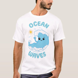 Ocean Waving Grappig Schattige Kawaii Pun Summer T-shirt