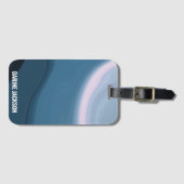 Ocean Wavy Blue Waterverf Zomerreizen Bagagelabel (Voorkant (horizontaal))