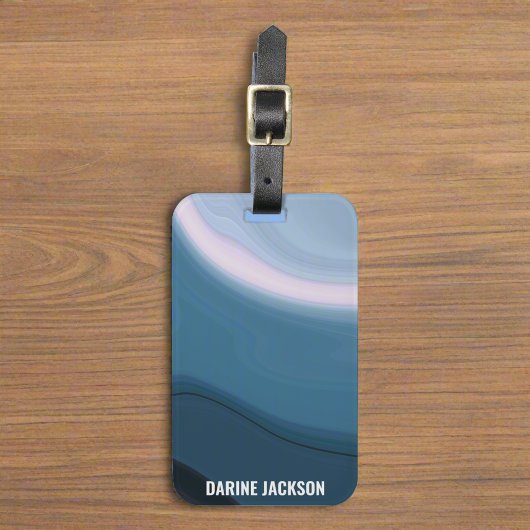 Ocean Wavy Blue Waterverf Zomerreizen Bagagelabel