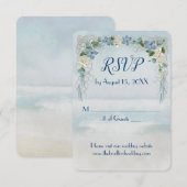 Ocean Wedding Flower Arch RSVP Kaart (Voorkant / Achterkant)