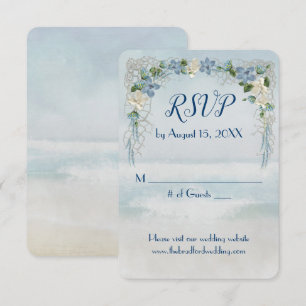 Ocean Wedding Flower Arch RSVP Kaart
