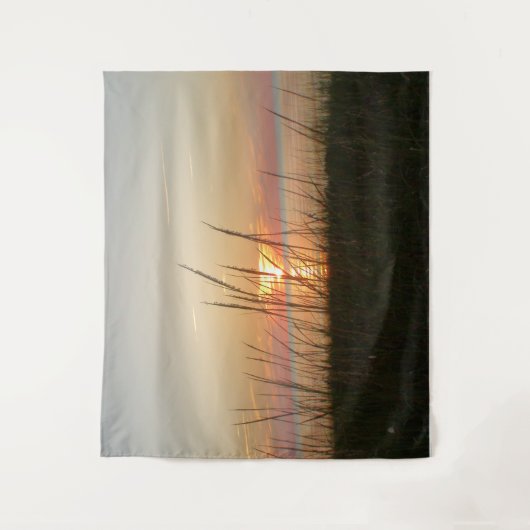 Ocean Weeds Blowing In The Wind Sunset Tapestry Wandkleed (Voorkant)