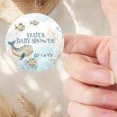 Ocean Whale Baby shower Onder het Zee Ronde Sticker