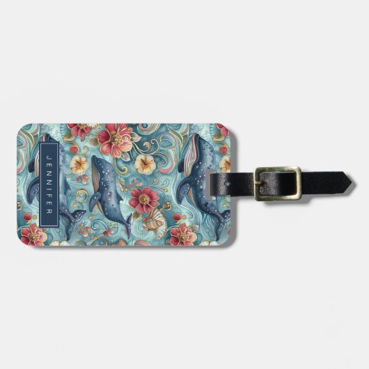 Ocean Whale Bagagelabel (Voorkant horizontaal)