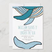 Ocean Whale Boys Verjaardagsfeestje Kaart (Voorkant)