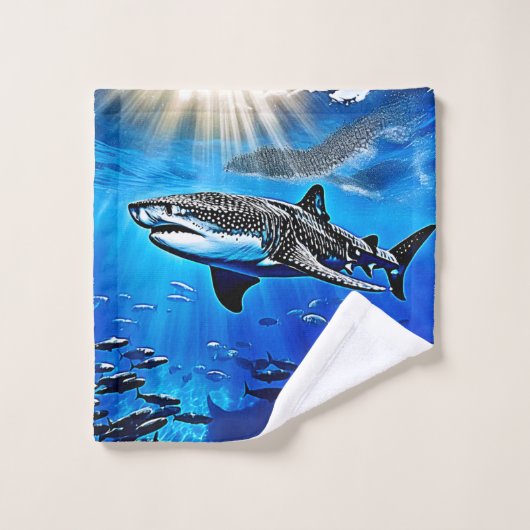 Ocean Whale Shark Giant Zwemmen Bad Handdoek (Wasdoekje)