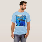 Ocean Whale Shark Giant Zwemmen T-shirt (Voorkant volledig)