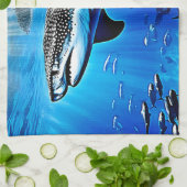 Ocean Whale Shark Giant Zwemmen Theedoek (Gevouwen)