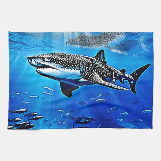 Ocean Whale Shark Giant Zwemmen Theedoek (Horizontaal)