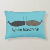 Ocean Whale Watching en Blue Stripes Accent Kussen (Voorkant)