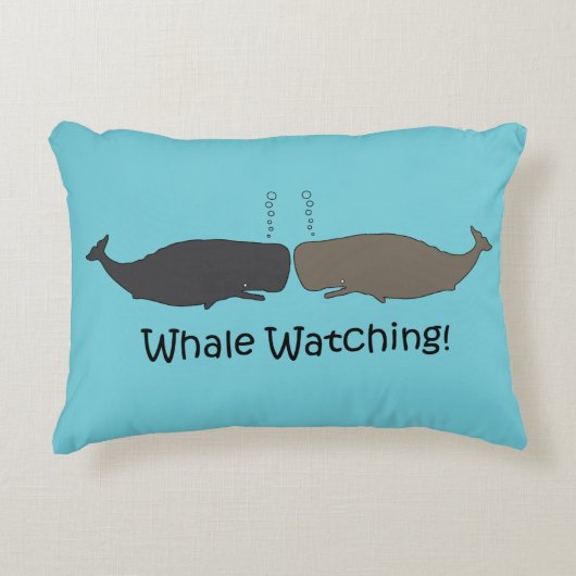 Ocean Whale Watching en Blue Stripes Accent Kussen (Voorkant)