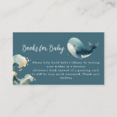 Ocean Whale Waves Turquoise Books for Baby Shower  Informatiekaartje (Voorkant)
