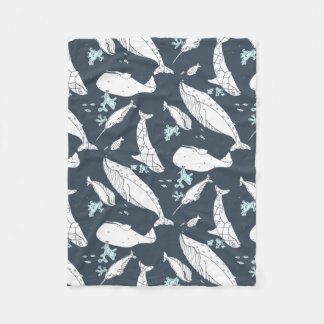 Ocean Whales Duvet door middel van dylwyld creativ Fleece Deken