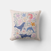 Ocean Whimsy: Charmante onderwaterwezens Kussen (Voorkant)