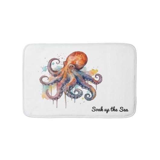Ocean Whimsy: Kleurrijke Octopus Badmat (Voorkant)