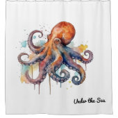 Ocean Whimsy: Kleurrijke Octopus Douchegordijn (Voorkant)