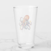 Ocean Whimsy: Kleurrijke Octopus Glas (Achterkant)