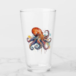 Ocean Whimsy: Kleurrijke Octopus Glas