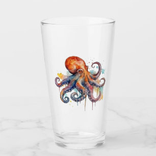 Ocean Whimsy: Kleurrijke Octopus Glas
