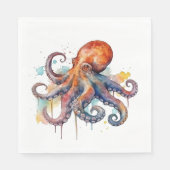 Ocean Whimsy: Kleurrijke Octopus Servet (Voorkant)