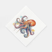 Ocean Whimsy: Kleurrijke Octopus Servet (Hoek)