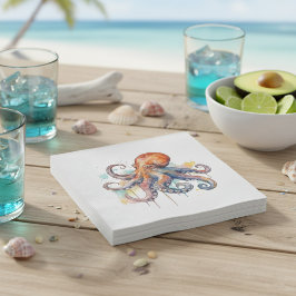 Ocean Whimsy: Kleurrijke Octopus Servet