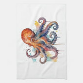 Ocean Whimsy: Kleurrijke Octopus Theedoek (Verticaal)