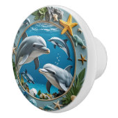 Ocean Whirl Dolphins Keramische Knop (Rechts)