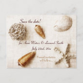 Ocean Whisper - Elegante schelpen Bewaar de datum Aankondigingskaart (Voorkant)