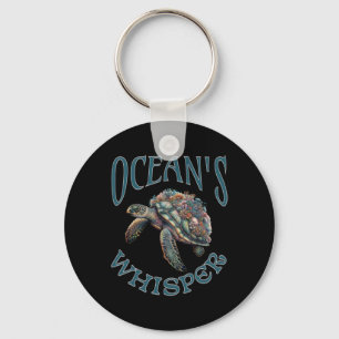 Ocean Whisper en Zee Turtle Lover Ocean Animal Sleutelhanger