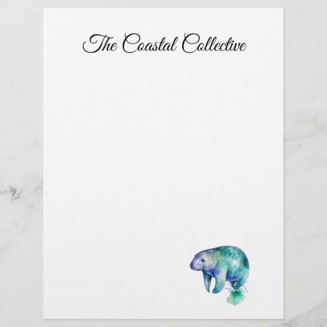 Ocean Whisper Manatee, custom Briefhoofd (Voorkant)