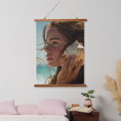 Ocean Whisper Moment Coastal Portrait Art Hangend Wandkleed (Slaapkamer)