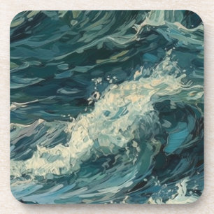 Ocean Whitecaps Schilderij Bier Onderzetter