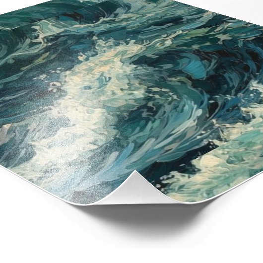 Ocean Whitecaps Schilderij Foto Afdruk (Hoek)