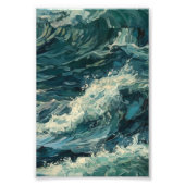 Ocean Whitecaps Schilderij Foto Afdruk (Voorkant)