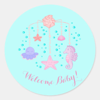 Ocean Wieg Mobiel Baby shower Sticker