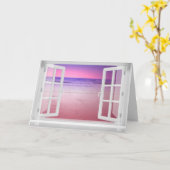 Ocean Window met Paarse zon Kaart (Gele Bloem)