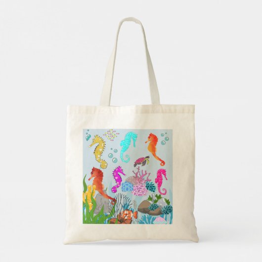 Ocean Wonder Seahorses en koralen pracht Tote Bag (Achterkant)
