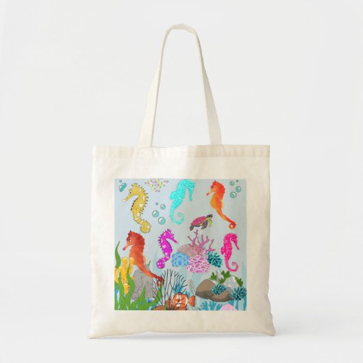 Ocean Wonder Seahorses en koralen pracht Tote Bag (Voorkant)