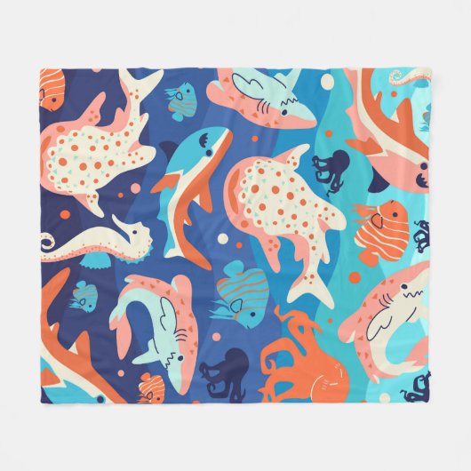 Ocean Wonders Fleece Deken (Voorkant (Horizontaal))