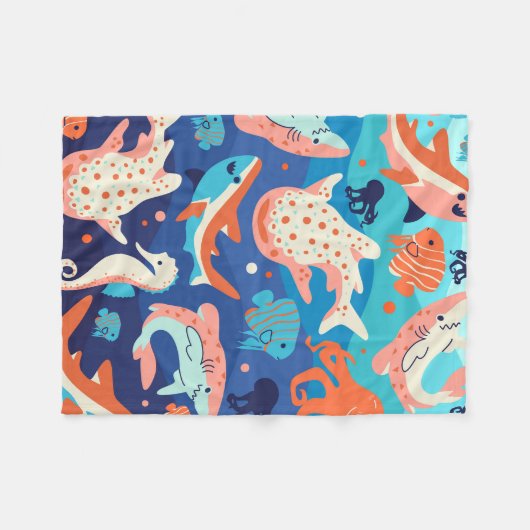 Ocean Wonders Fleece Deken (Voorkant (Horizontaal))